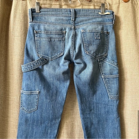 PILCRO And The Letterpress Utility High Paint Spatter Carpenter Jeans 24 Petite - Picture 7 of 10